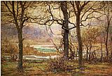 John Ottis Adams Canvas Paintings - Autumn on the Whitewater